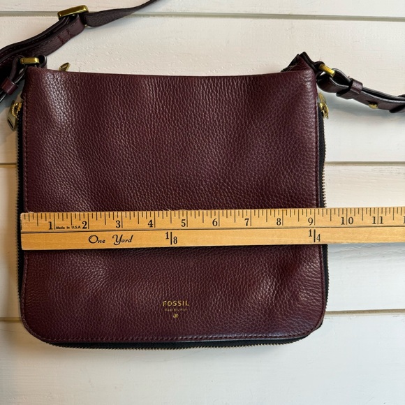 FOSSIL Leather Preston Crossbody Bag Purse Adjustable Strap Espresso Brown - Picture 10 of 10